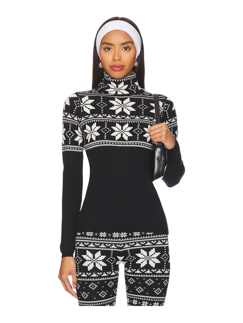 Show Me Your MuMu Snowflake Ski Pullover Black Fair Isle Knit Sweater Size XL